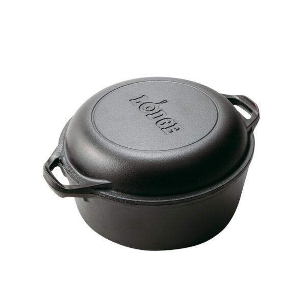 4,7 Liter / 26 cm Lodge Seasoned Cast Iron Double Dutch Oven