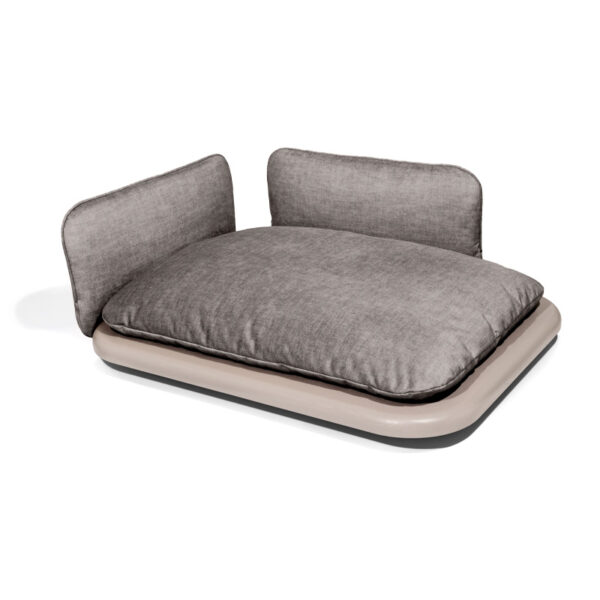 Base in Dove Grey lacquered Ash, Cushion and sides Grey